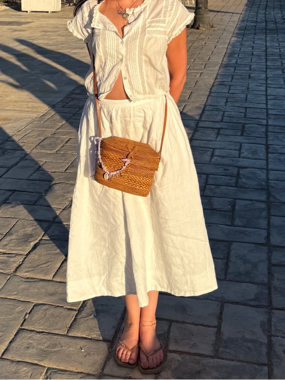 White Women's Linen Skirt - Classic Relaxed Fit